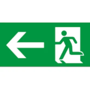 ROTULO EMERG SALIDA FLECHA IZQD VOLUTTA