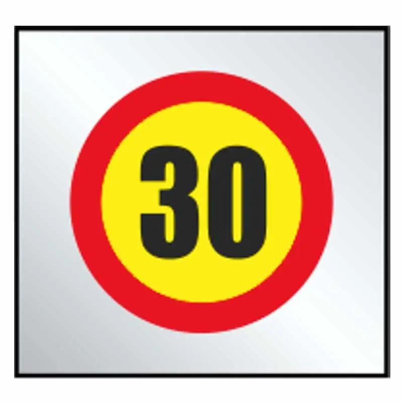Señal bolsas plástico – Límite velocidad 30 km/h
