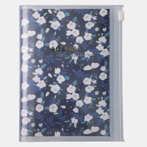 2024 Agenda A6 Flores Azul navy