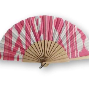 Abanico diseño Llengos Mallorquines rosa