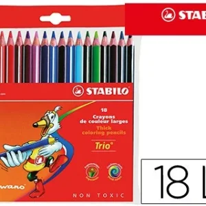 LAPICES DE COLORES STABILO TRIO CAJA DE 18 COLORES