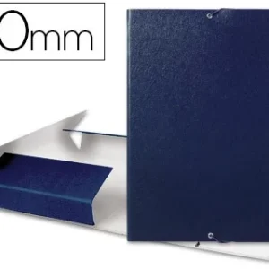 CARPETA PROYECTOS LIDERPAPEL FOLIO LOMO 70MM CARTON GOFRADO AZUL