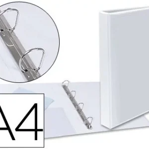CARPETA CANGURO 4 ANILLAS MIXTAS 25MM ESSELTE A4 PLASTICO BLANCA