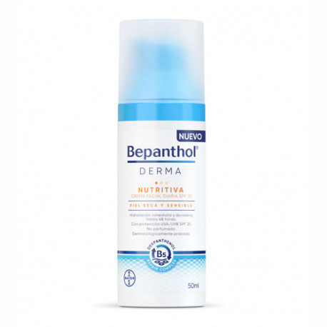 Bepanthol Derma Crema Facial Nutritiva Facial Diaria SPF25+ 50ml - Imagen 2