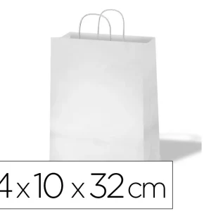 «BOLSA DE PAPEL BASIKA CELULOSA BLANCO ASA RETORCIDA TAMAÑO «»S»» 240X100X320 MM (PACK INDIVISIBLE «250UDS) (PACK INDIVISIBLE 250 UDS)