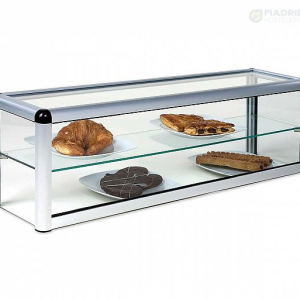 VG Vitrina Neutra Cristal Plano STL 2 Pisos Ancho 106 o 120 cm Alto 31 cm