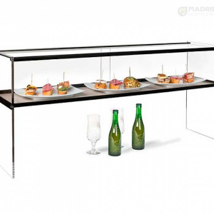 VG Vitrina Neutra para Pinchos OP 1 Piso Ancho 101,2 o 121,2 cm Alto 47 cm
